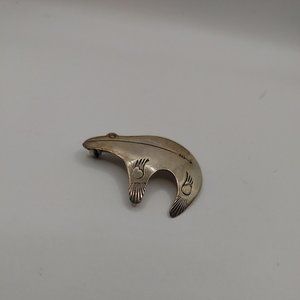 Brooch Navajo signed JJ Sterling Silver